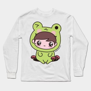 cute frog, cosplay frog, kawaii frog cartoon Long Sleeve T-Shirt